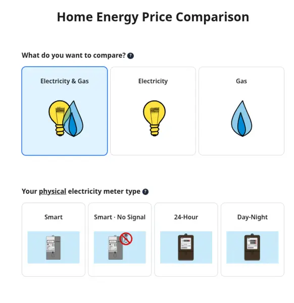 Preview of kilowatt.ie electricity price comparison results