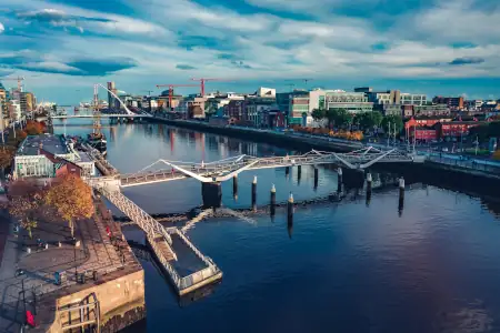 Aerial photograph of Dublin city.